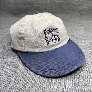 MERRILL LYNCH Eco Fibre White Cap Navy Brim Embroidered BULL Vintage One size